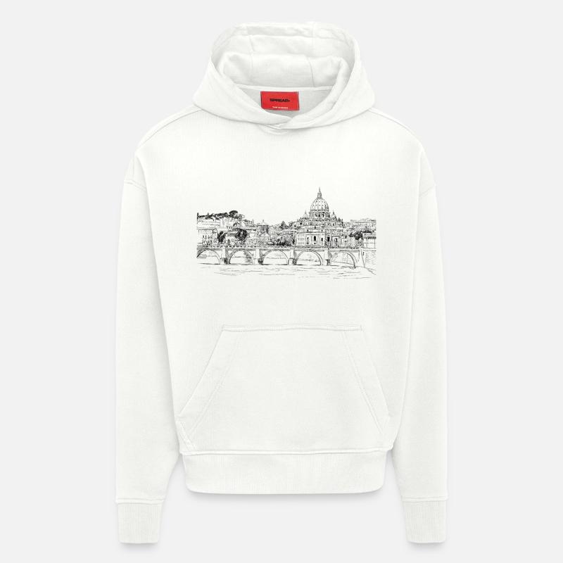 Rome - Sweat à capuche bio épais oversize fabriqué en UE - OFF WHITE