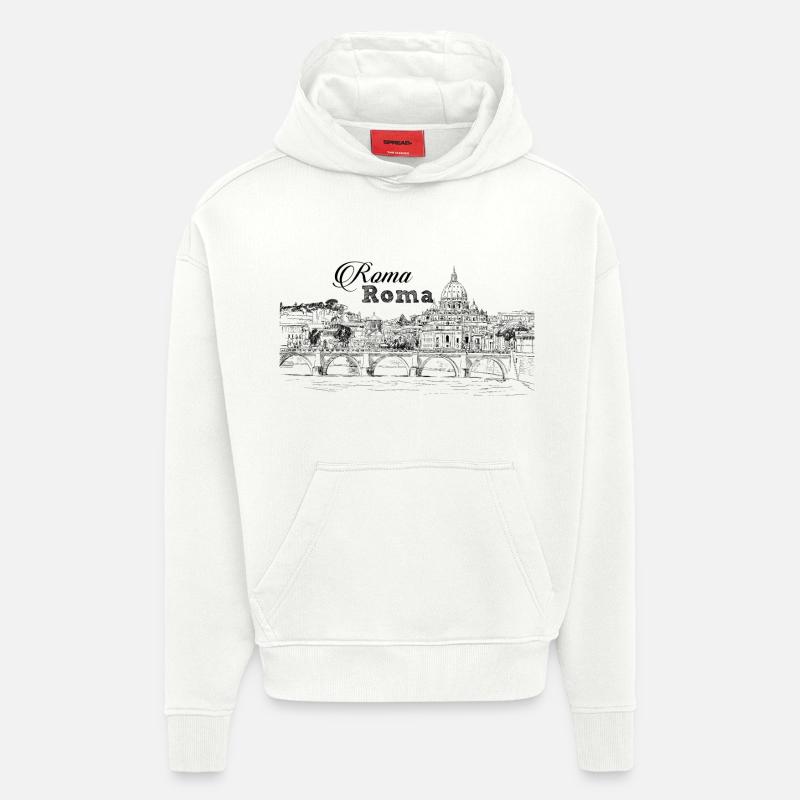 Rome - Sweat à capuche bio épais oversize fabriqué en UE - OFF WHITE
