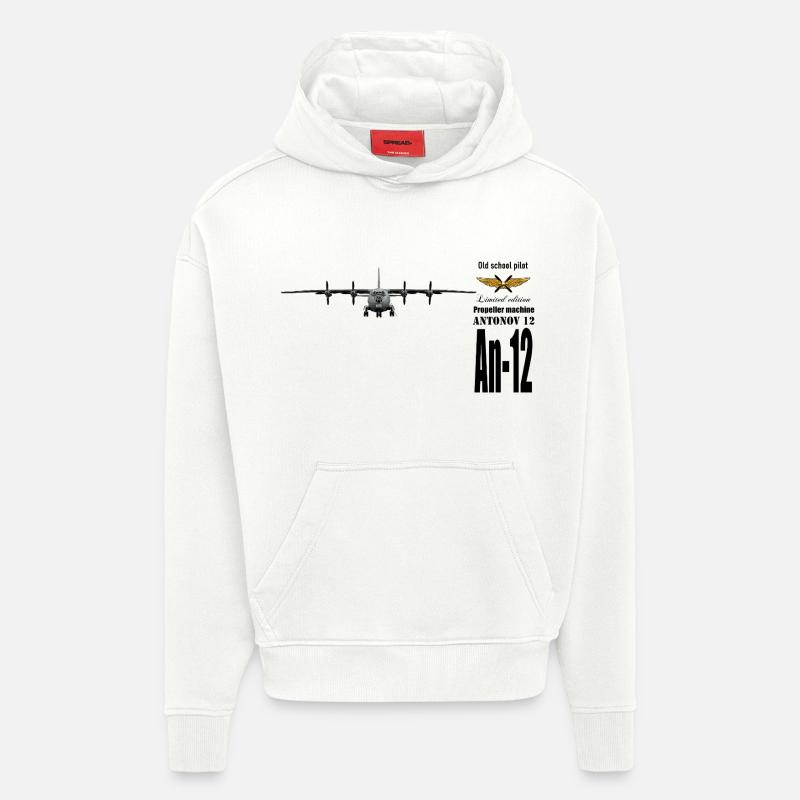 L’An-12 - Sweat à capuche bio épais oversize fabriqué en UE - OFF WHITE