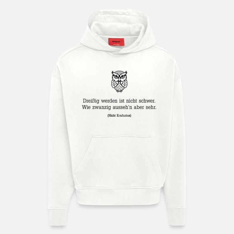 Trente ans, ce n’est pas difficile - Sweat à capuche bio épais oversize fabriqué en UE - OFF WHITE