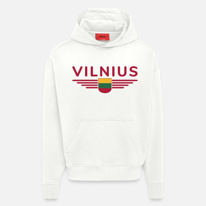T-shirt Vilnius – Déclaration élégante - Sweat à capuche bio épais oversize fabriqué en UE - OFF WHITE