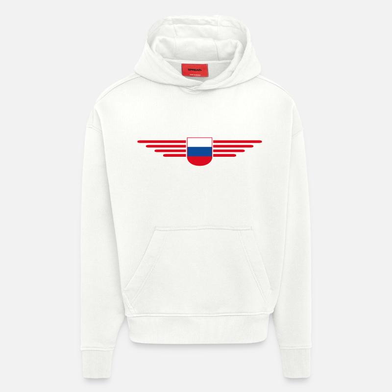 T-shirt Russie – Fierté et tradition - Sweat à capuche bio épais oversize fabriqué en UE - OFF WHITE
