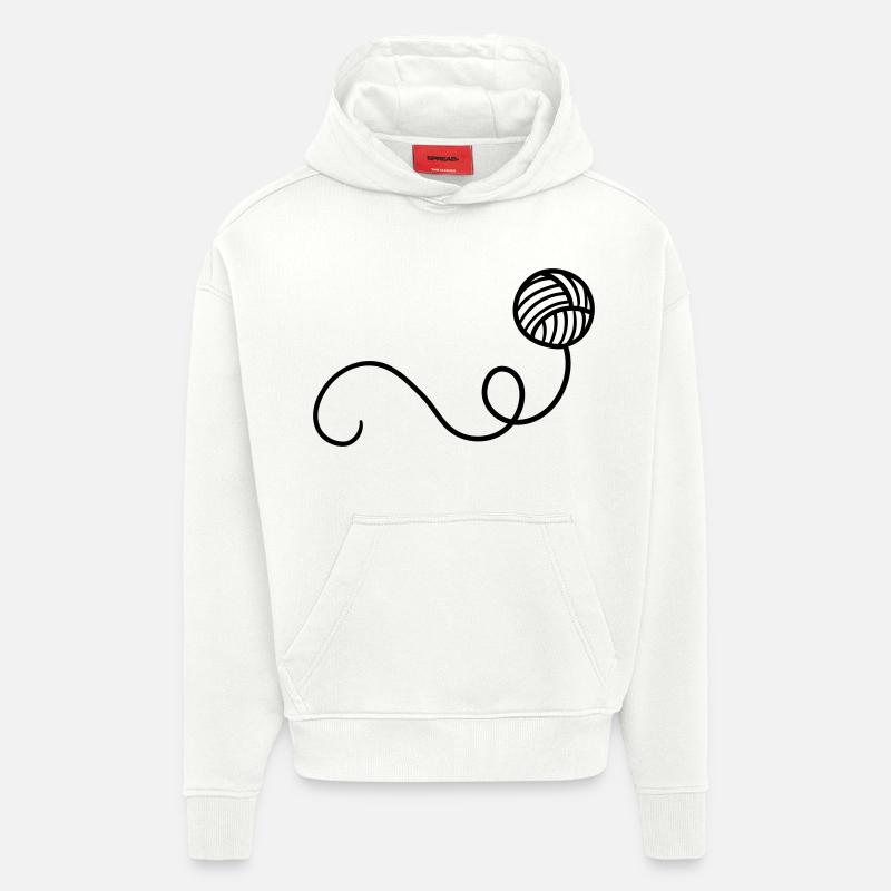 Boule de laine de dessin animé - Sweat à capuche bio épais oversize fabriqué en UE - OFF WHITE