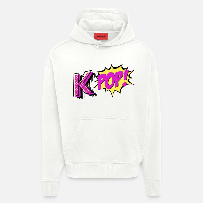 Kpop ! - Sweat à capuche bio épais oversize fabriqué en UE - OFF WHITE