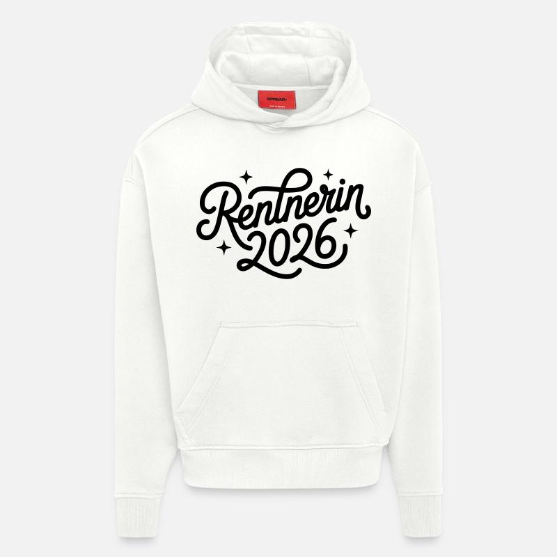 Retraité 2026 - Sweat à capuche bio épais oversize fabriqué en UE - OFF WHITE