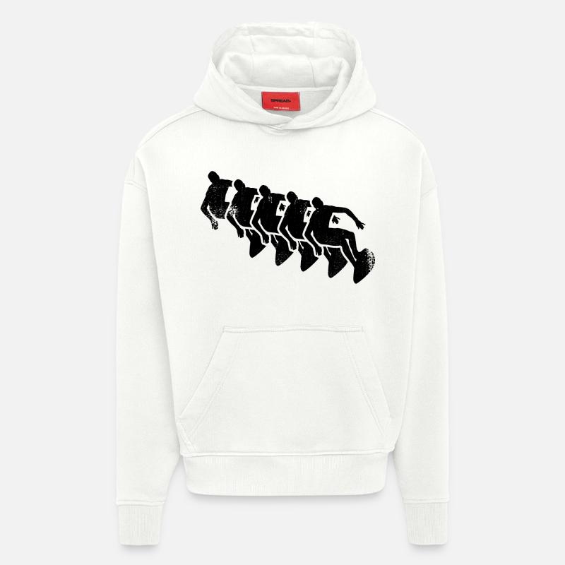 Dessin de surf - Sweat à capuche bio épais oversize fabriqué en UE - OFF WHITE