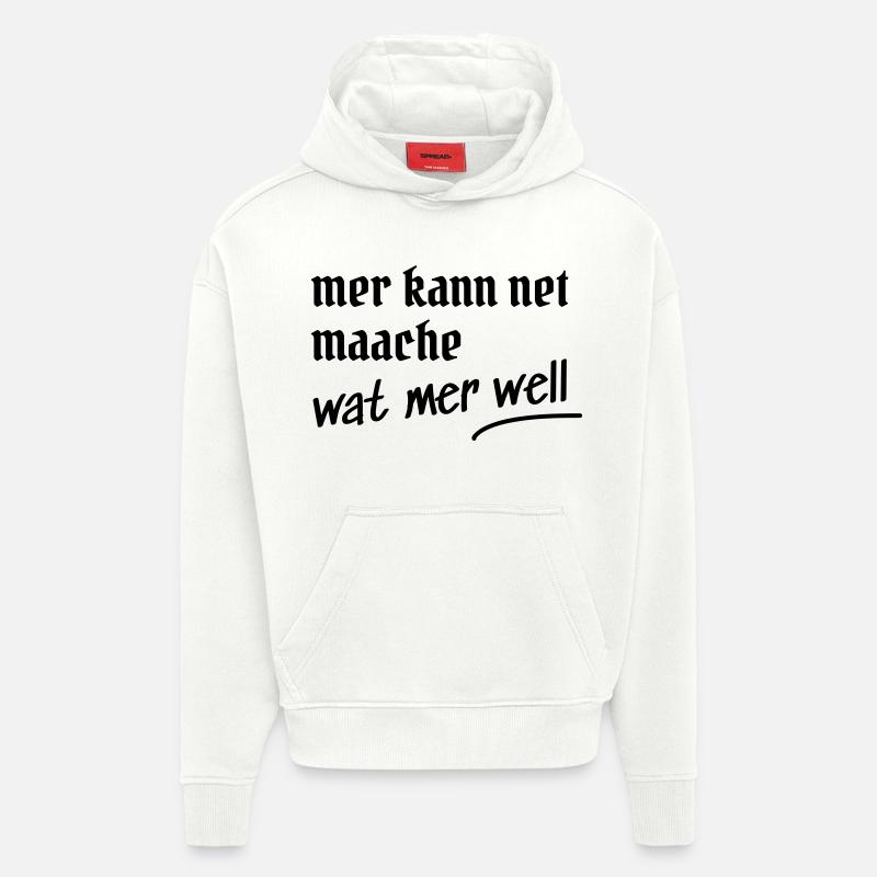 Cologne Dicton Design Cadeau - Sweat à capuche bio épais oversize fabriqué en UE - OFF WHITE