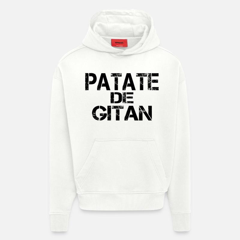 Patate de GITAN - Sweat à capuche bio épais oversize fabriqué en UE - OFF WHITE