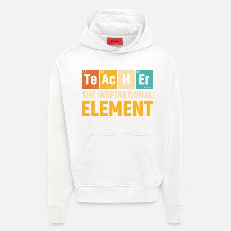 Enseignant L’élément d’inspiration Enseignant - Sweat à capuche bio épais oversize fabriqué en UE - OFF WHITE