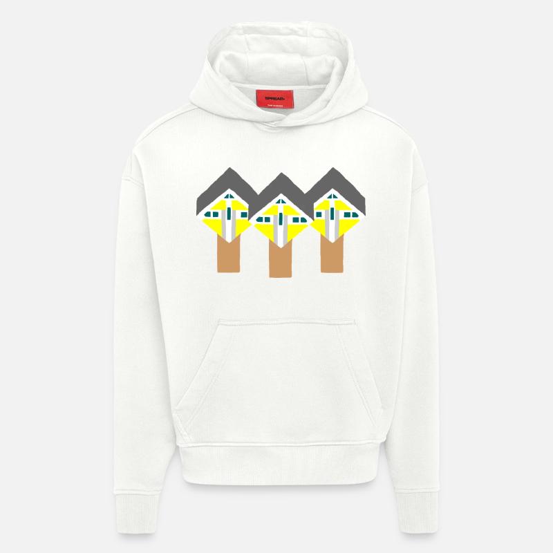 Kubushäuser - Hoodie- made by SPREAD  - OFF WHITE