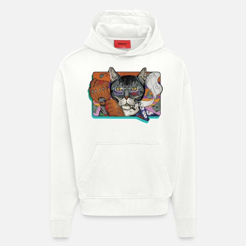 Verbrechen Katze - Hoodie- made by SPREAD  - OFF WHITE