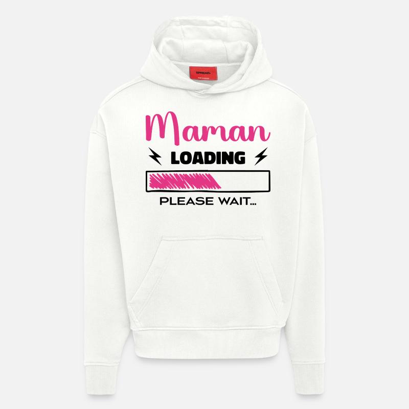 Mama lÀdt Bitte warten... - Hoodie- made by SPREAD - OFF WHITE