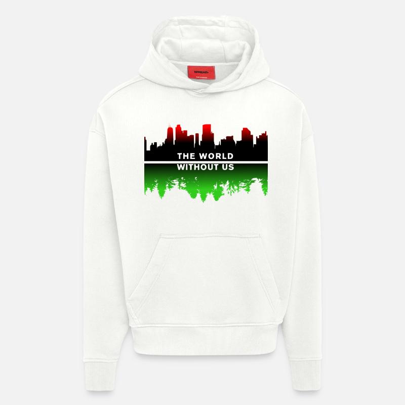 Planet Erde - Hoodie- made by SPREAD  - OFF WHITE