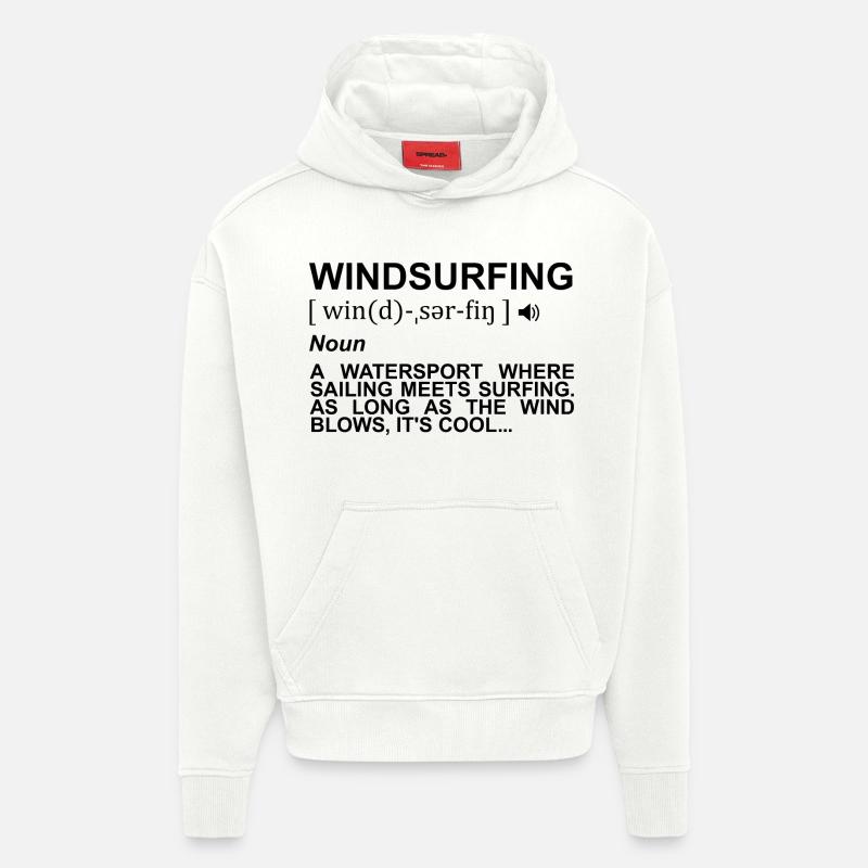 Dictionnaire de planche à voile - Sweat à capuche bio épais oversize fabriqué en UE - OFF WHITE