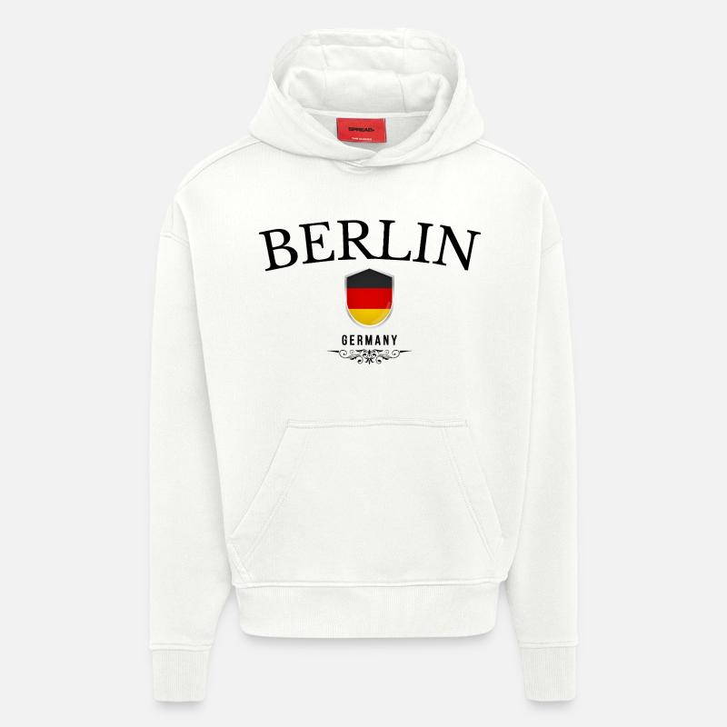 Berlin souvenir, design élégant Berlin - Sweat à capuche bio épais oversize fabriqué en UE - OFF WHITE