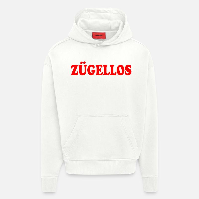 débridé - Sweat à capuche bio épais oversize fabriqué en UE - OFF WHITE