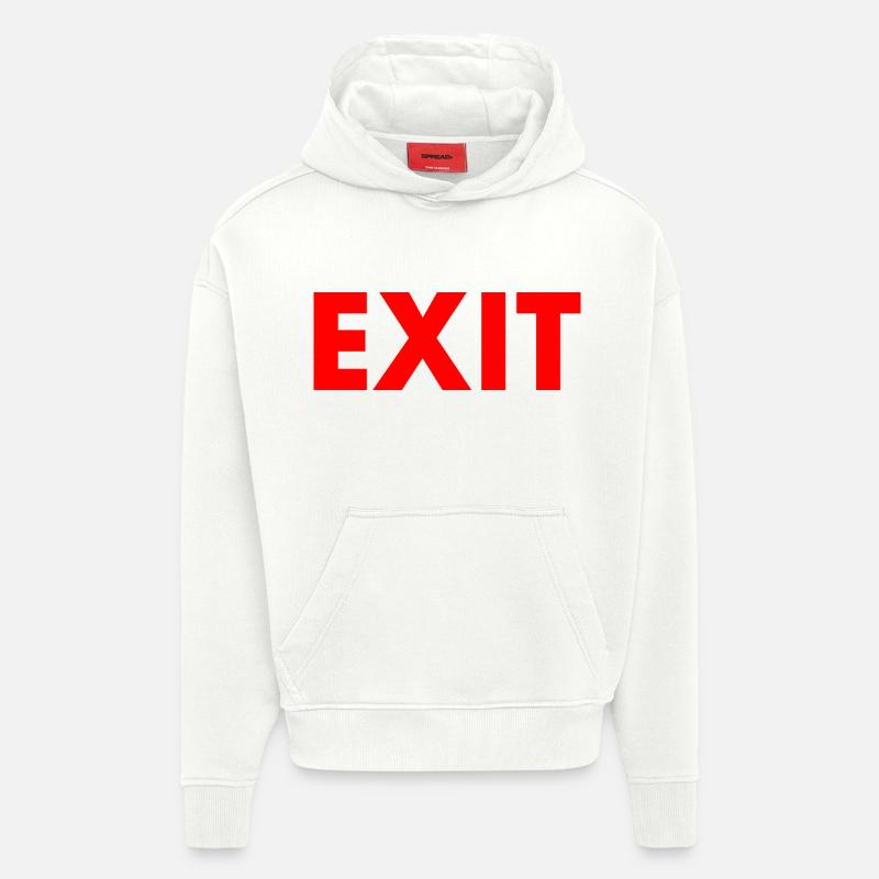 Exit - Sweat à capuche bio épais oversize fabriqué en UE - OFF WHITE