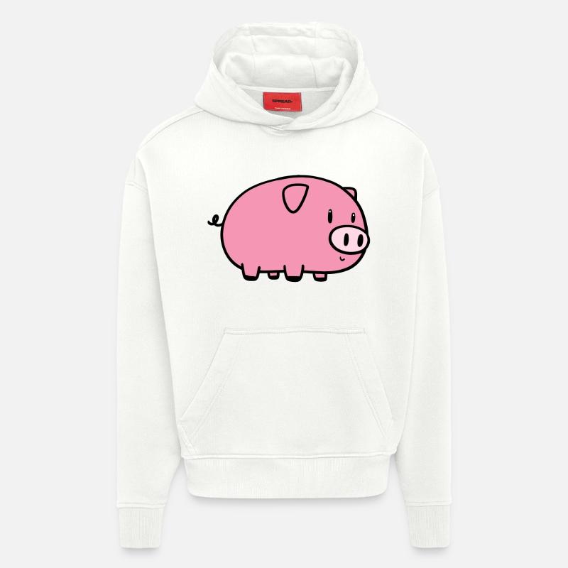 Kleines Schweinchen - Hoodie- made by SPREAD  - OFF WHITE