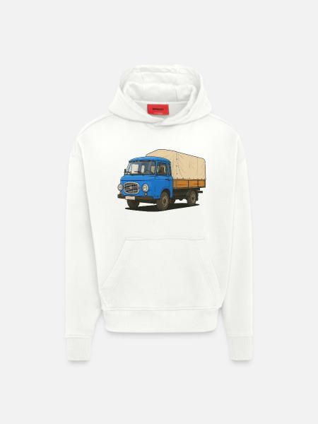 Plateau Est - Sweat à capuche bio épais oversize fabriqué en UE - OFF WHITE