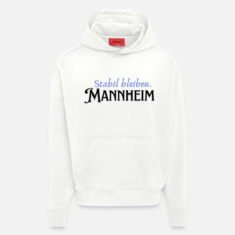 Rester stable à Mannheim - Sweat à capuche bio épais oversize fabriqué en UE - OFF WHITE