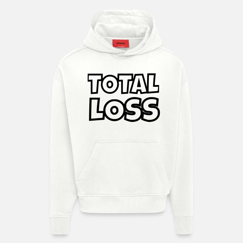 Perte totale # - Sweat à capuche bio épais oversize fabriqué en UE - OFF WHITE