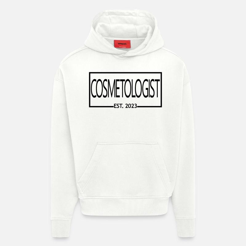 Cosmétologue Est. 2023 Cosmétologue diplômé - Sweat à capuche bio épais oversize fabriqué en UE - OFF WHITE