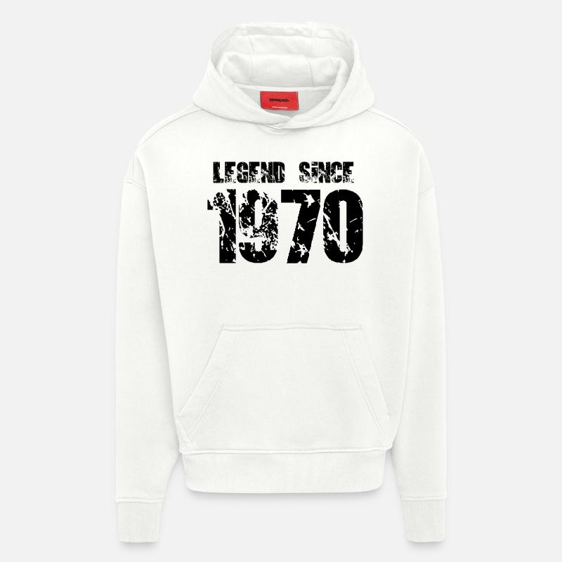 Légende depuis 1970 - Sweat à capuche bio épais oversize fabriqué en UE - OFF WHITE