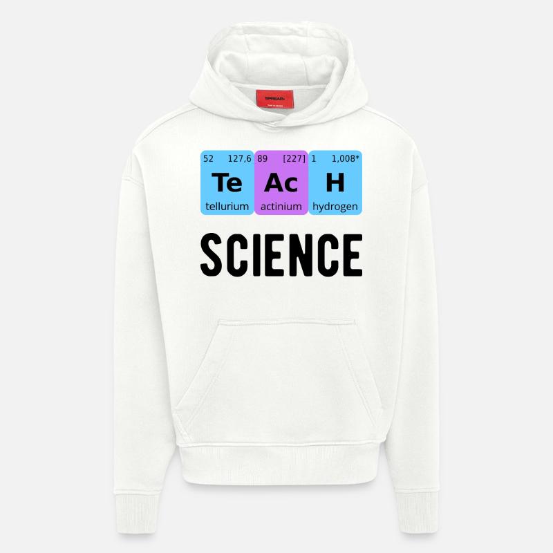 Enseigner les sciences II - Sweat à capuche bio épais oversize fabriqué en UE - OFF WHITE