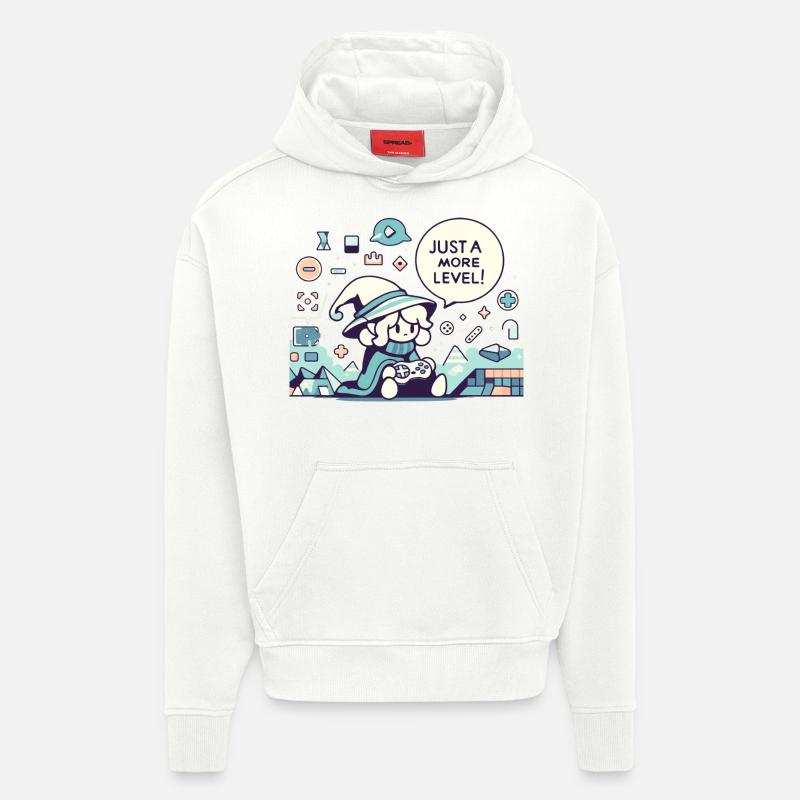 Sorcier du jeu - Sweat à capuche bio épais oversize fabriqué en UE - OFF WHITE