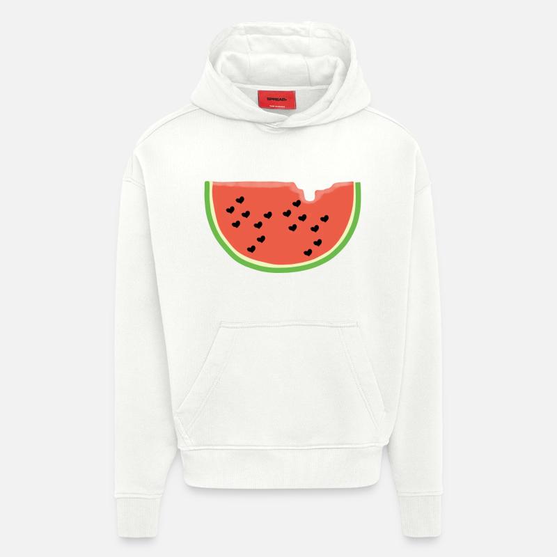 Melone mit Herz - Geschenk - Wassermelone - Comic - Hoodie- made by SPREAD  - OFF WHITE