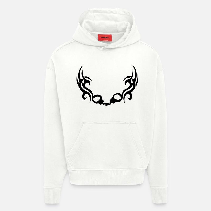 Trible à menottes - Sweat à capuche bio épais oversize fabriqué en UE - OFF WHITE