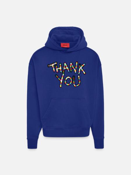 Danke You Neonfarben-Dankeschrift - Hoodie- made by SPREAD - OFF WHITE