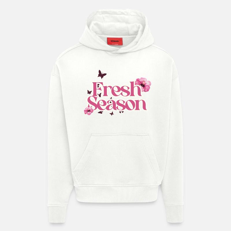 Frische Saison-Blumenschrift - Hoodie- made by SPREAD  - OFF WHITE