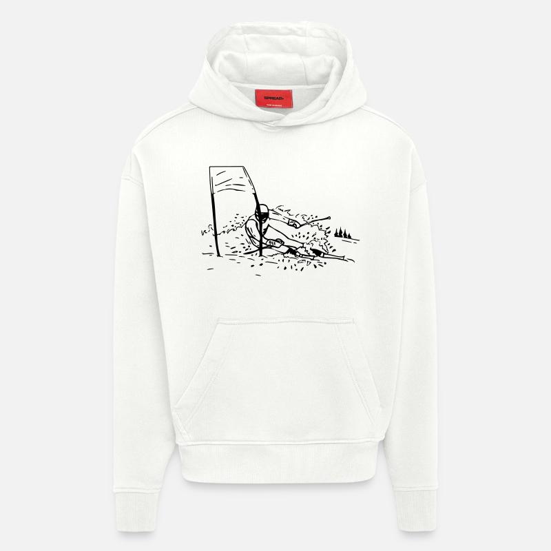 Ski - Skiläufer - Hoodie- made by SPREAD  - OFF WHITE