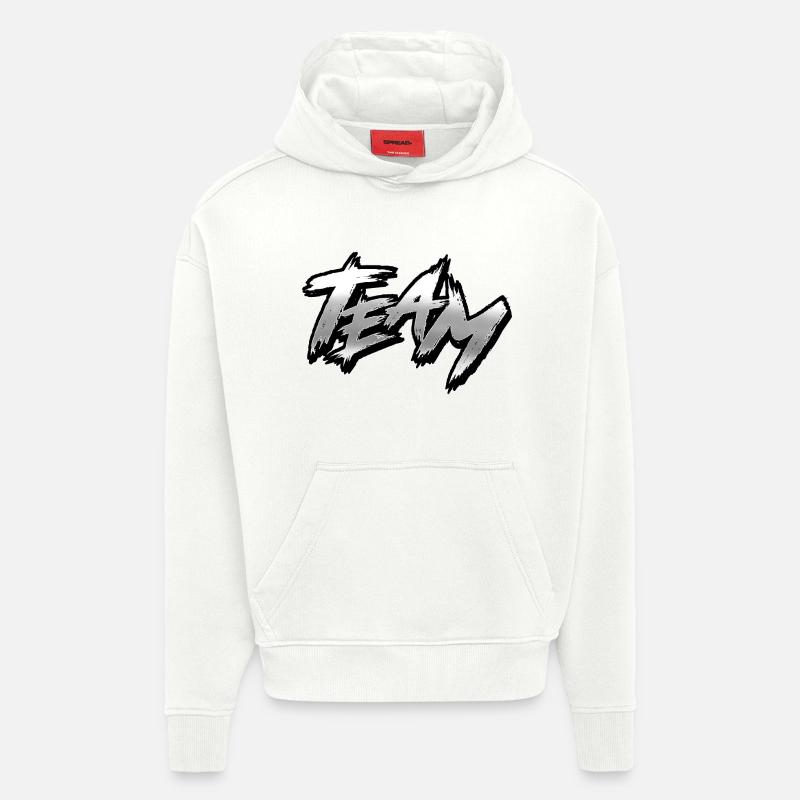 Équipe - Sweat à capuche bio épais oversize fabriqué en UE - OFF WHITE