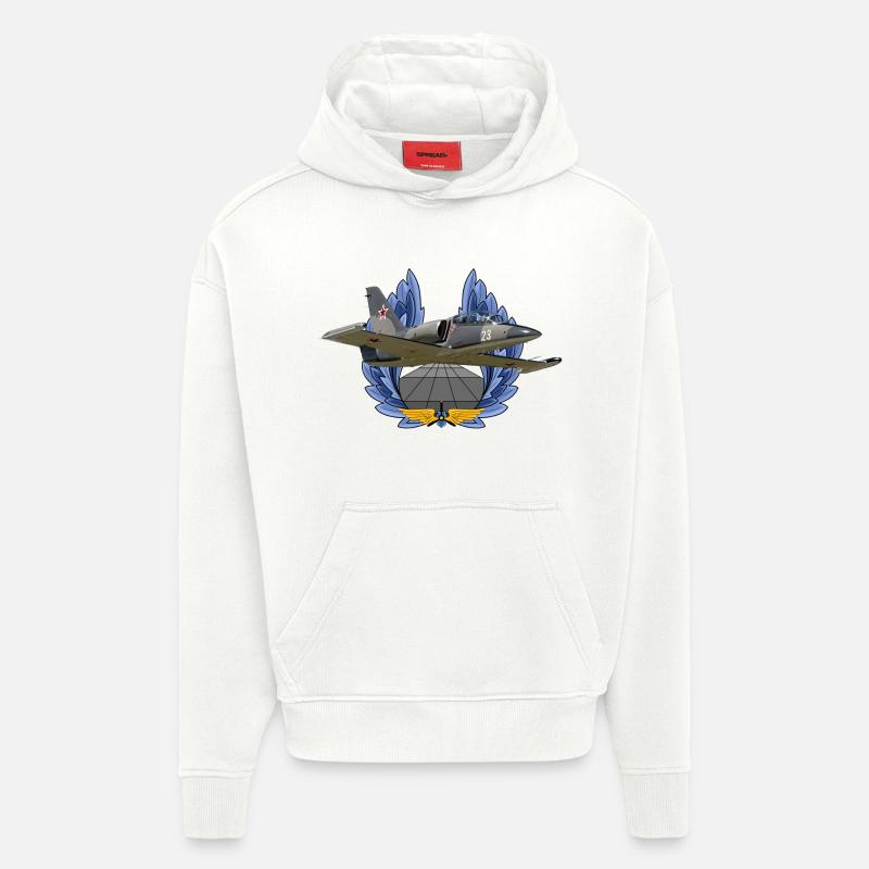 Aero L-39 Albatros - Sweat à capuche bio épais oversize fabriqué en UE - OFF WHITE