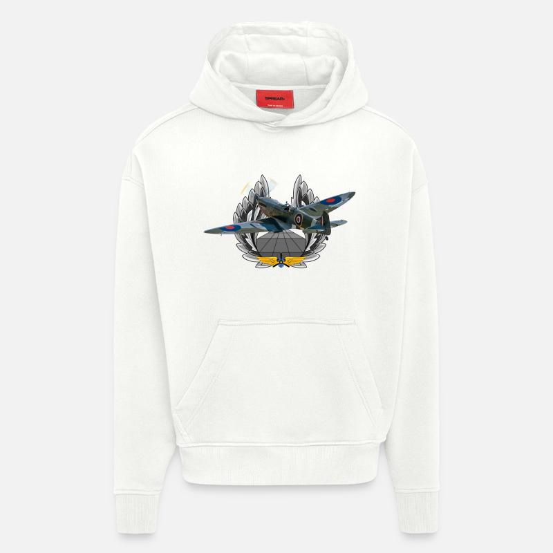 Spitfire - Sweat à capuche bio épais oversize fabriqué en UE - OFF WHITE