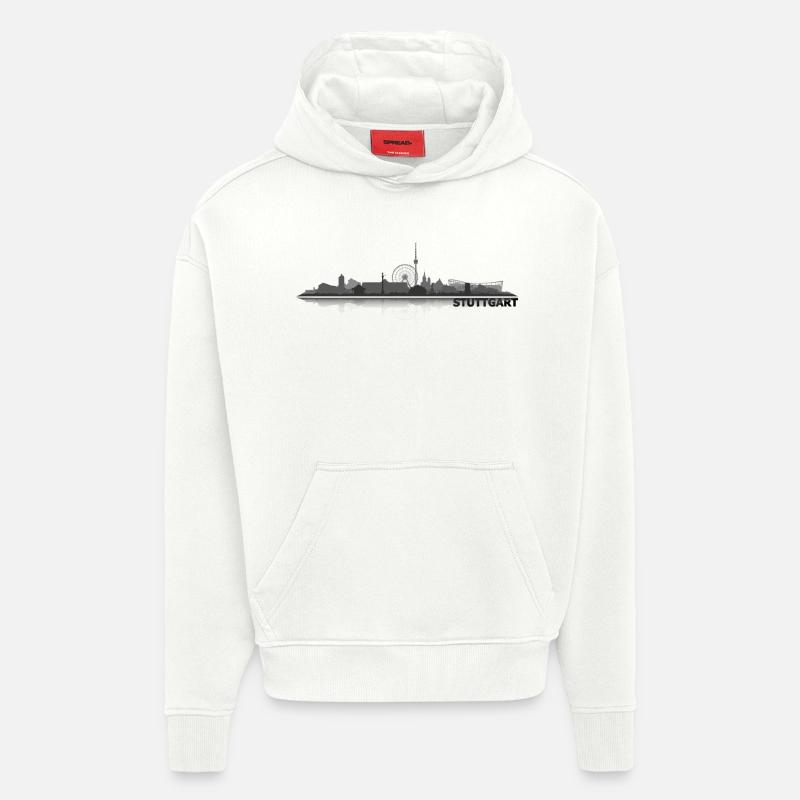 stuttgart_dunkel - Sweat à capuche bio épais oversize fabriqué en UE - OFF WHITE