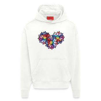 Sunflowers coloured - Hoodie- made by SPREAD  - OFF WHITE - Front