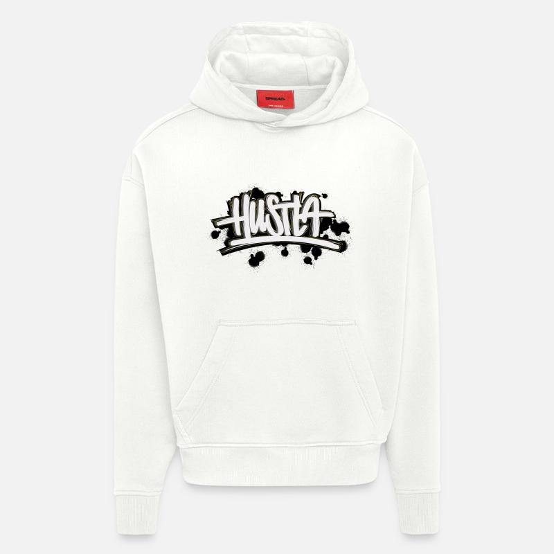 Hustla Graffiti Lettering - Hoodie- made by SPREAD  - OFF WHITE