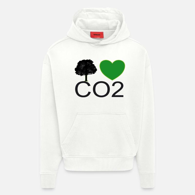 Ich Liebe CO2 Herz Grafik - Hoodie- made by SPREAD - OFF WHITE
