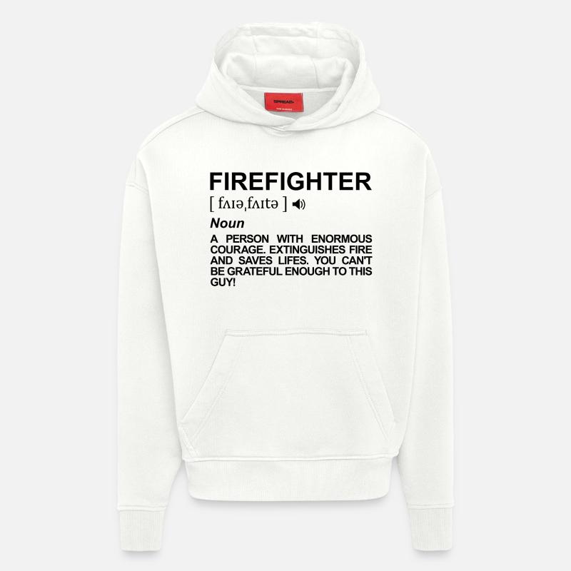 Signification pompier - Sweat à capuche bio épais oversize fabriqué en UE - OFF WHITE