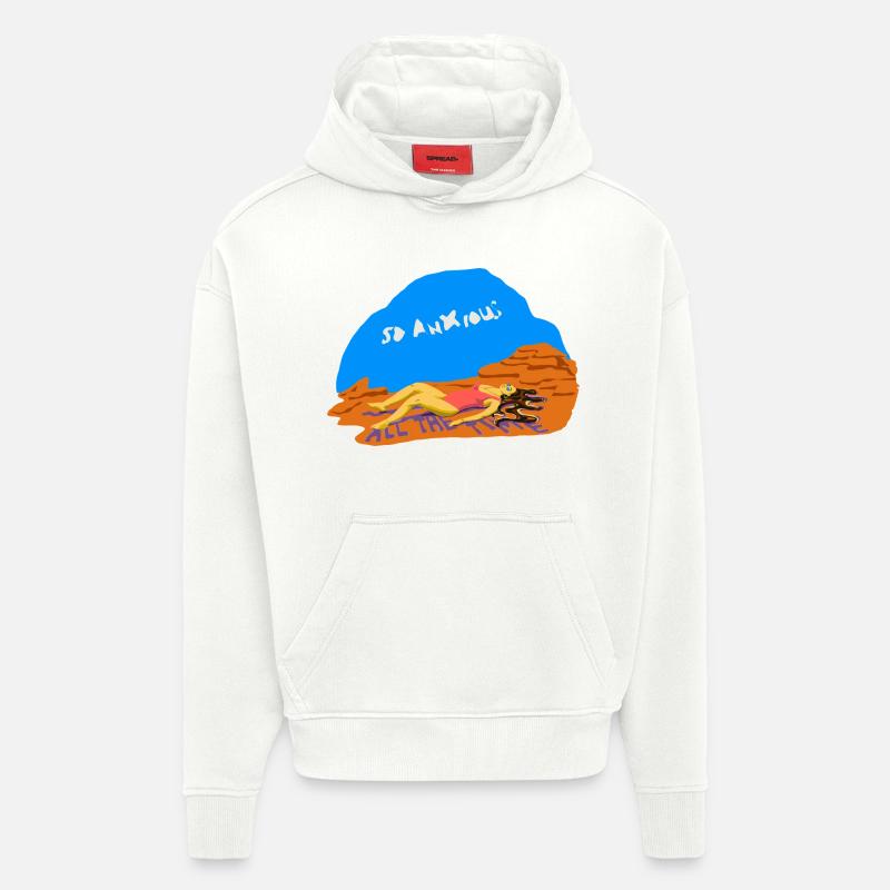 anxiété - Sweat à capuche bio épais oversize fabriqué en UE - OFF WHITE