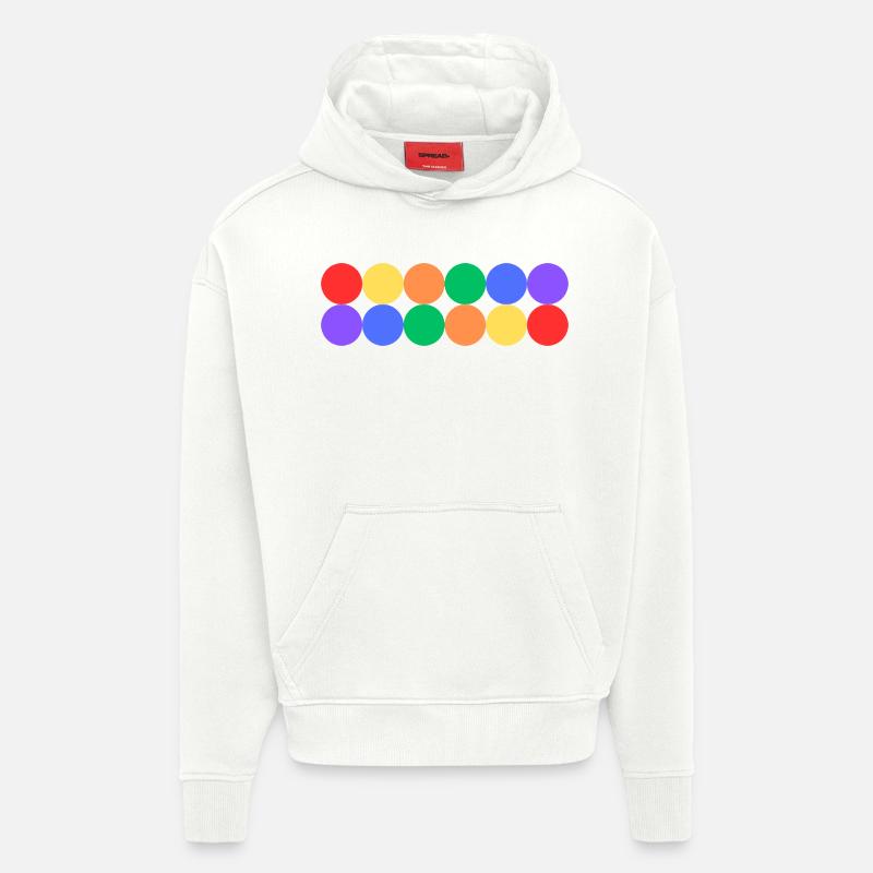Fierté arc-en-ciel - Sweat à capuche bio épais oversize fabriqué en UE - OFF WHITE