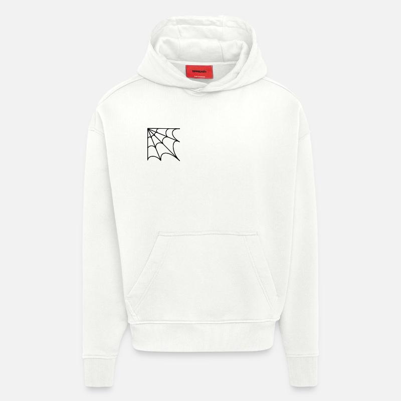 Toile d’araignée - Sweat à capuche bio épais oversize fabriqué en UE - OFF WHITE