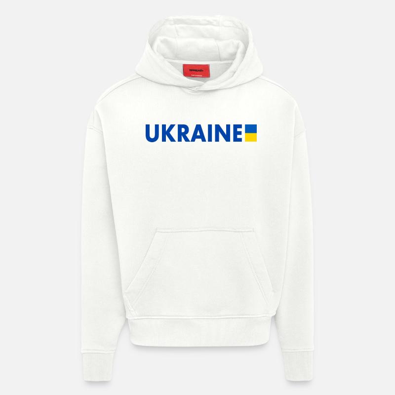Ukraine - Sweat à capuche bio épais oversize fabriqué en UE - OFF WHITE