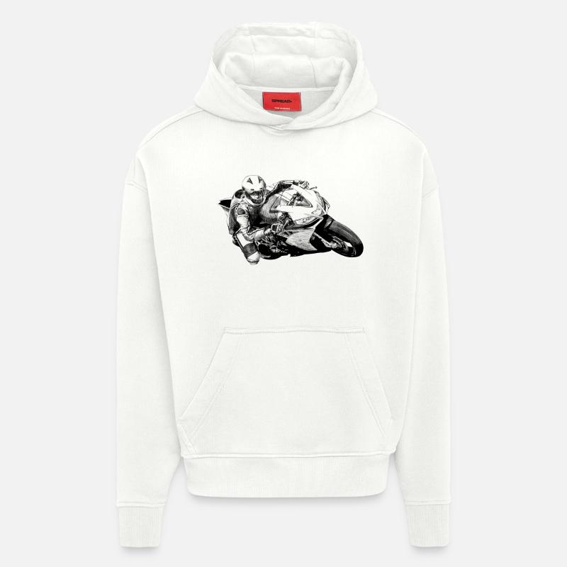 Motorcycle - Sweat à capuche bio épais oversize fabriqué en UE - OFF WHITE