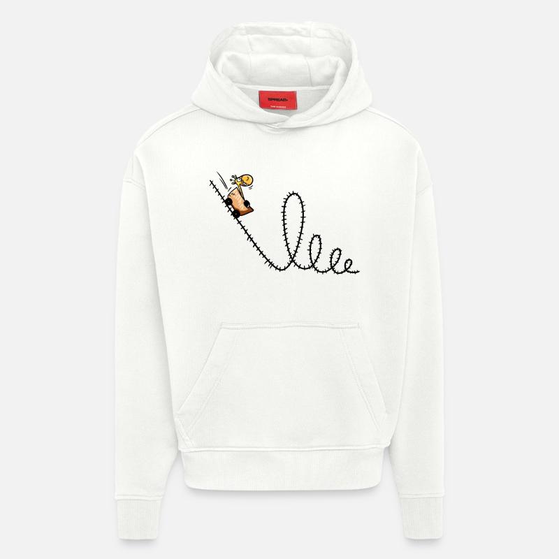 Girafe chevauchant un grand huit - Sweat à capuche bio épais oversize fabriqué en UE - OFF WHITE
