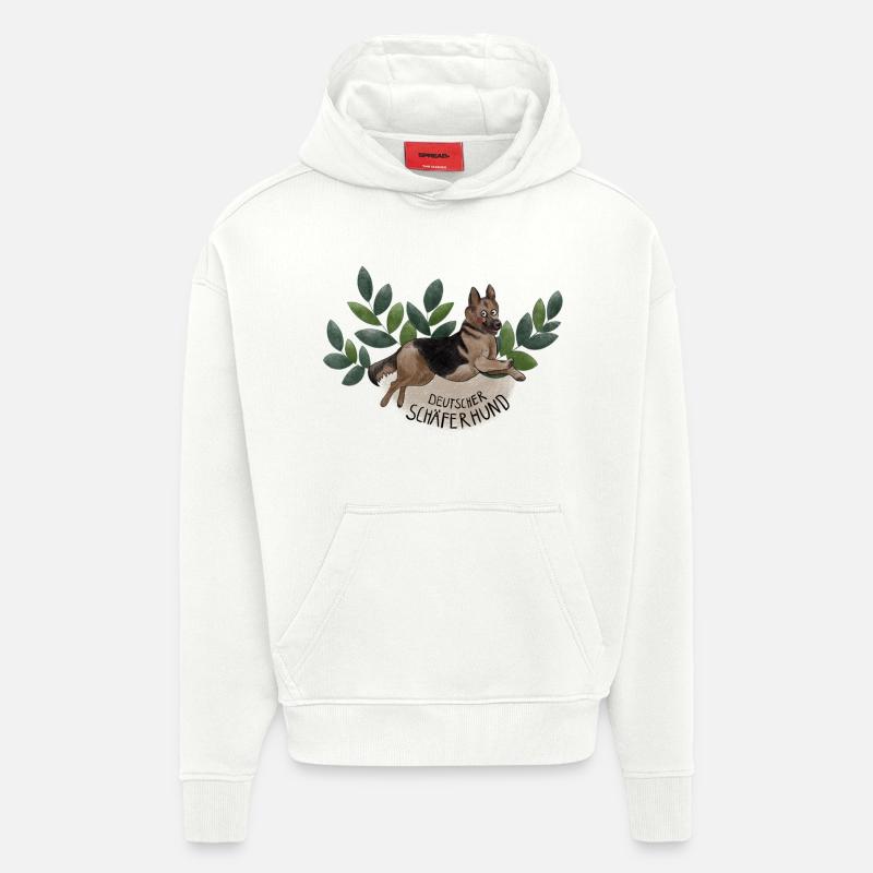 Deutscher Schäferhund Botanika - Hoodie- made by SPREAD  - OFF WHITE