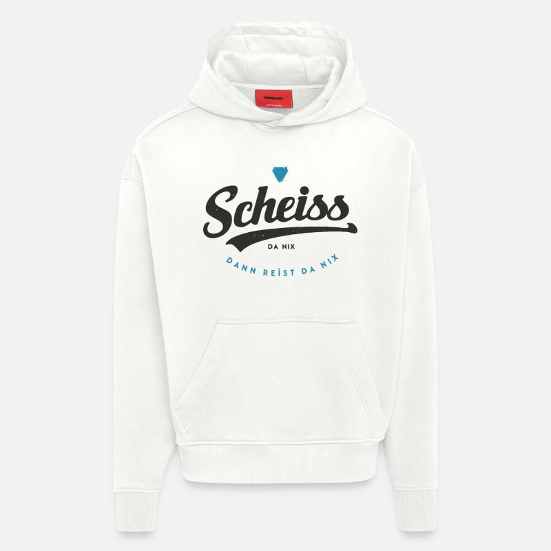 Scheiss da nix - Sweat à capuche bio épais oversize fabriqué en UE - OFF WHITE